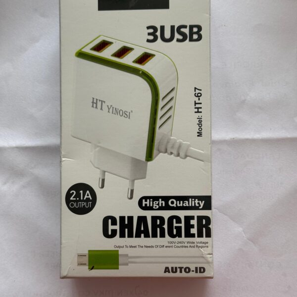 ⚡ HT Yinosi 3 USB High-Quality Charger – Micro USB (2.1A Output)